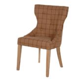 Jeffrey Rust Check Buttoned Dining Chair